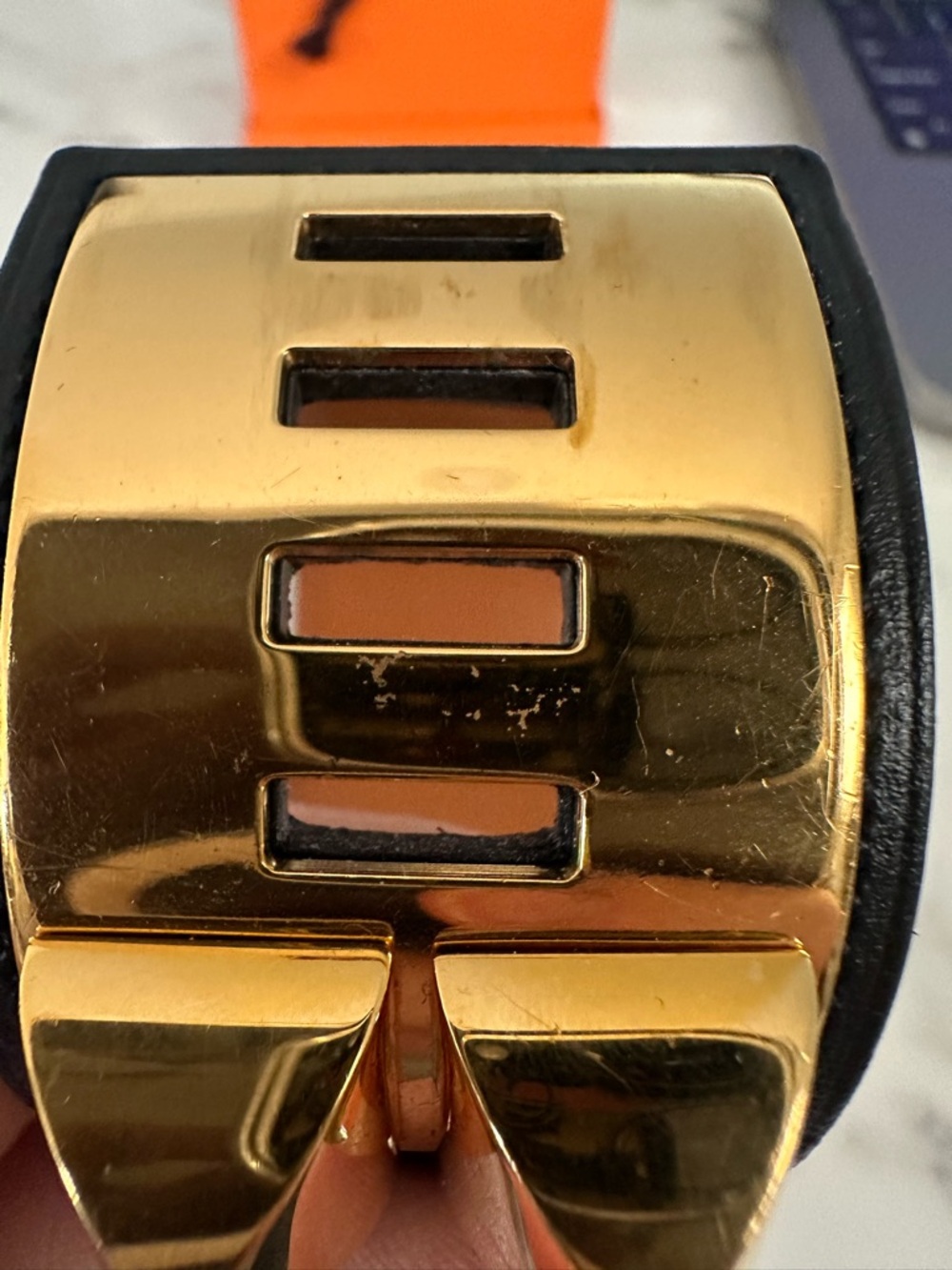 Hermès Collier de Chien Gold & Black Leather Bracelet - Picture 8 of 16